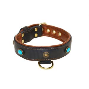 Turquoise gem and carved shield and Lining Leather – KD01060
