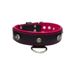 Pomegranate and oval carved shield with 2 rhinestones and Lining Leather – KD01056/65/40/BK/13