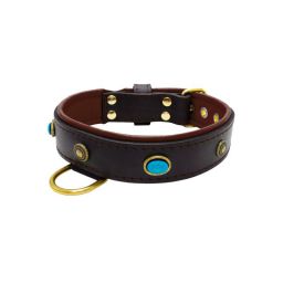 Turquoise gem and carved shield and Lining Leather – KD01060/80/40/BK/08