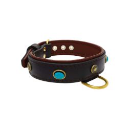 Turquoise gem and carved shield and Lining Leather – KD01060/80/40/BK/08