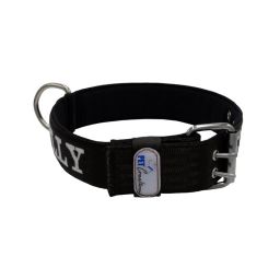 Belt collar polyester and neoprene lining with embroidery – KI01007/65/50/BK/01