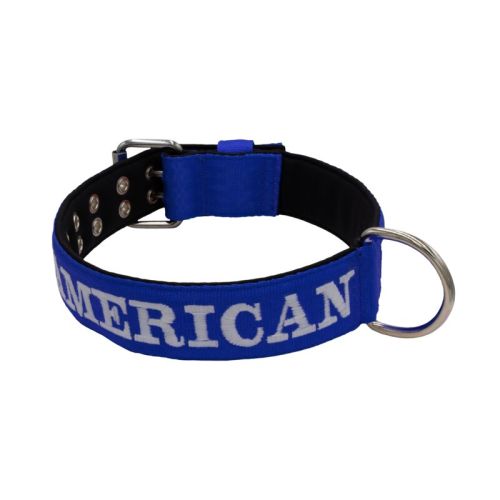 Belt collar polyester and neoprene lining with embroidery – KI01007/65/50/BL/01