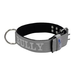 Belt collar polyester and neoprene lining with embroidery – KI01007/65/50/GY/01