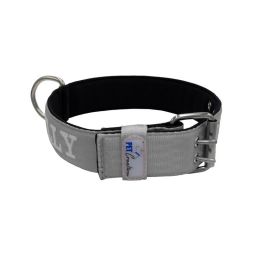 Belt collar polyester and neoprene lining with embroidery – KI01007/65/50/GY/01