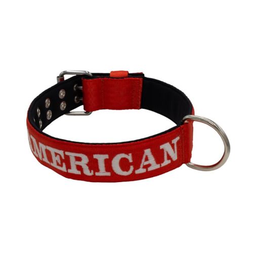 Belt collar polyester and neoprene lining with embroidery – KI01007/65/50/RD/01