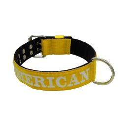 Belt collar polyester and neoprene lining with embroidery – KI01007/65/50/YL/01