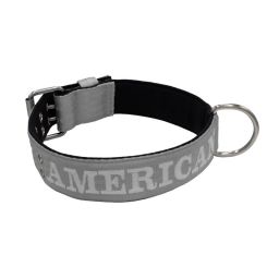 Belt collar polyester and neoprene lining with embroidery – KI01007/70/50/GY/01