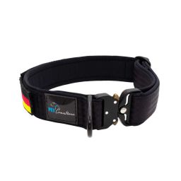 Belt collar Tactical polyester and neoprene lining with embroidery – KI01009/40/40/BK/01