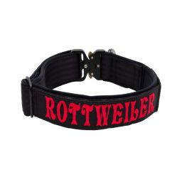 Belt collar Tactical polyester and neoprene lining with embroidery – KI01011/45/50/BK/01