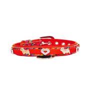 Corazón adornado con pedrería y perro – Westie con herradura decorada con pedrería – KD01012/35/20/ML/04