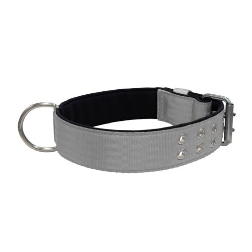 Collar de perro de poliamida con triple correa y 5 cm de neopreno – KI01005/65/50/GY/01