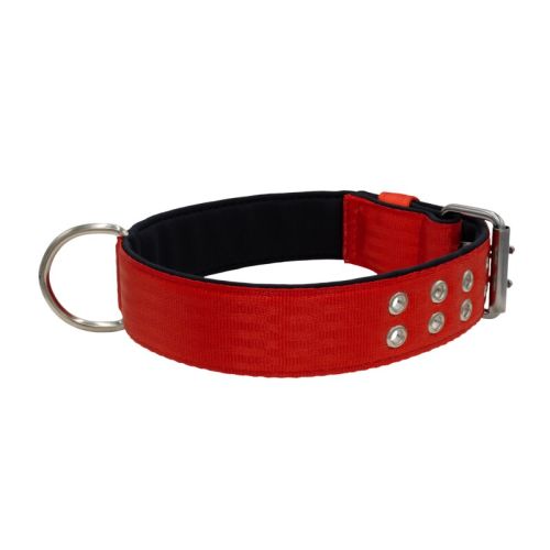 Collar de perro de poliamida con triple correa y 5 cm de neopreno – KI01005/65/50/RD/01