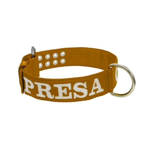 Collar de perro de poliamida con triple correa y bordado, 5cm – KI01006/65/50/BR/00