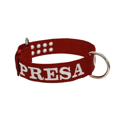 Collar de perro de poliamida con triple correa y bordado, 5cm – KI01006/65/50/DR/00