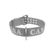 Dog Collar from Polyamide with Triple Strap and Embroidery, 5cm – KI01006/65/50/GY/00