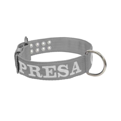 Collar de perro de poliamida con triple correa y bordado, 5cm – KI01006/65/50/GY/00