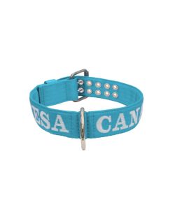 Dog Collar from Polyamide with Triple Strap and Embroidery, 5cm