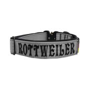 Dog Collar Tactical Clip made of Polyamide with Neoprene and Embroidery, 4 cm Wide – KI01009/40/40/GY/01