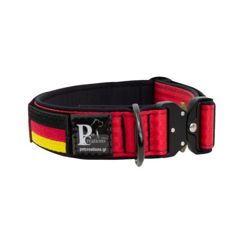 Dog Collar Tactical Clip made of Polyamide with Neoprene and Embroidery, 4 cm Wide – KI01009/40/40/RD/01