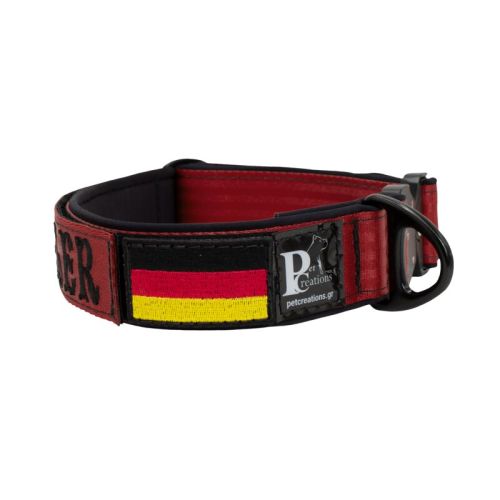 Collar de perro táctico de poliamida y neopreno con bordado, 5 cm de ancho – KI01011/45/50/DR/01