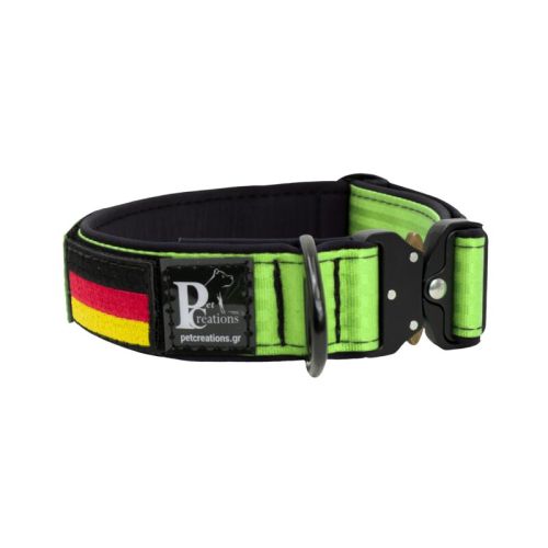 Collar de perro táctico de poliamida y neopreno con bordado, 5 cm de ancho – KI01011/45/50/LM/01