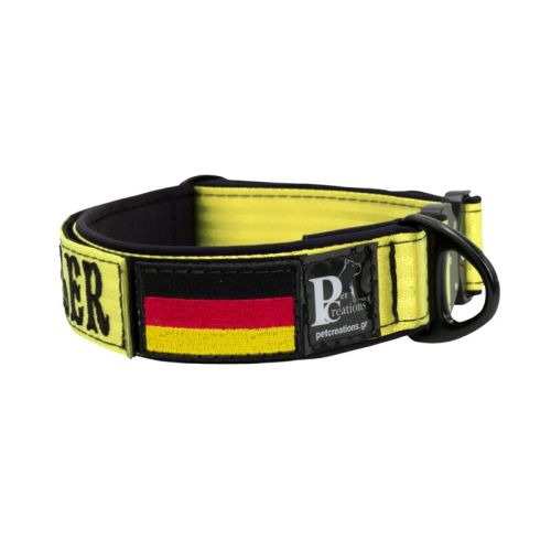 Collar de perro táctico de poliamida y neopreno con bordado, 5 cm de ancho – KI01011/45/50/YL/01