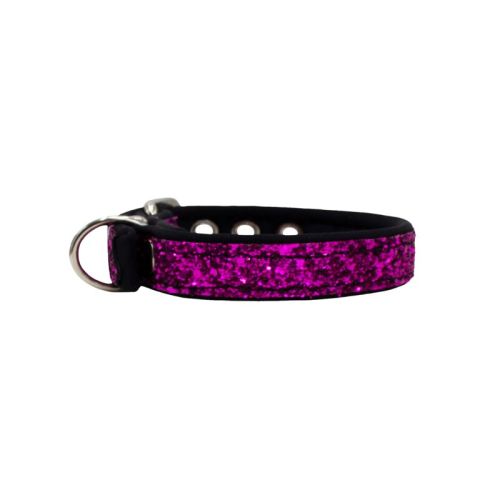 Collar de perro con correa de tela brillante de 2 cm y forro de neopreno – KI01012/40/20/FU/01