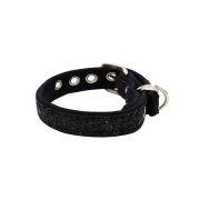 Collar de perro con tela brillante de 2,5 cm, cincha y forro de neopreno – KI01013/45/25/BK/01