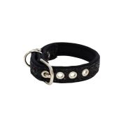 Collar de perro con tela brillante de 2,5 cm, cincha y forro de neopreno – KI01013/45/25/BK/01