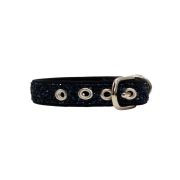 Collar de perro con tela brillante de 2,5 cm, cincha y forro de neopreno – KI01013/45/25/BL/01