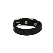 Collar de perro con tela brillante de 2,5 cm, cincha y forro de neopreno – KI01013/50/25/BK/01