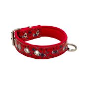 Collar de perro con doble correa de poliamida, acolchado de neopreno de 4 cm y bordado – KI01014/35/20/P1/04