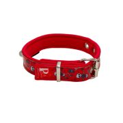 Collar de perro con doble correa de poliamida, acolchado de neopreno de 4 cm y bordado – KI01014/35/20/P1/04