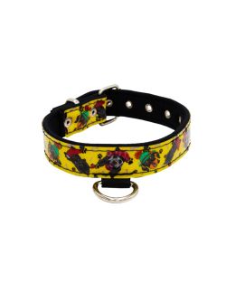 Dog Collar with Vinyl Print and Neoprene Lining (Faces - Hats Design)