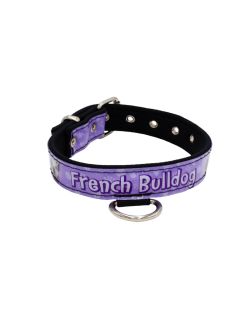 Dog Collar with Vinyl Print and Neoprene Lining (French Bulldog)