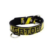 Collar de perro con impresión de vinilo y forro de neopreno (Μaligator Negro Amarillo) – KI01018/35/20/P5/01