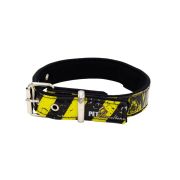 Collar de perro con impresión de vinilo y forro de neopreno (Μaligator Negro Amarillo) – KI01018/35/20/P5/01