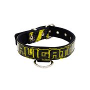 Collar de perro con impresión de vinilo y forro de neopreno (Μaligator Negro Amarillo) – KI01018/50/30/P5/01